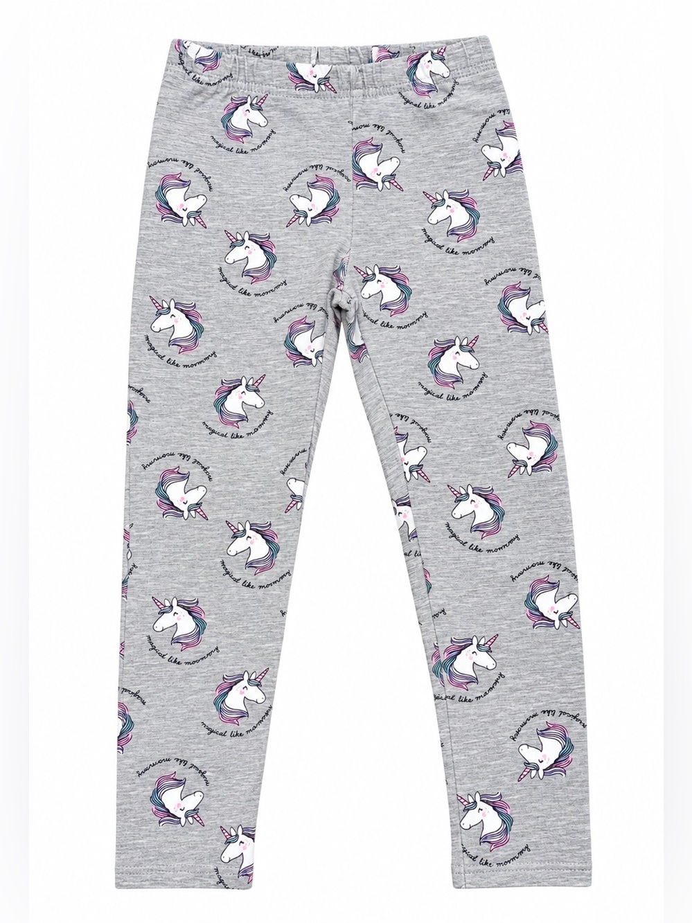 Carter’s Girls 5T Gray Unicorn Leggings Rainbow Magical Like Mommy Pants